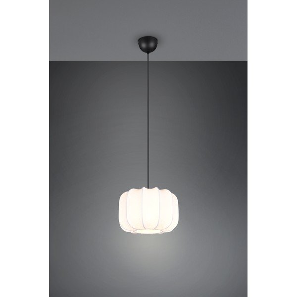 Bijela metalna viseća svjetiljka s tekstilnim sjenilom ø 25 cm Madleine – Reality-image-2