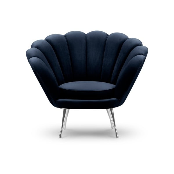 Tamnoplava baršunasta fotelja Interieurs 86 Varenne-image-3