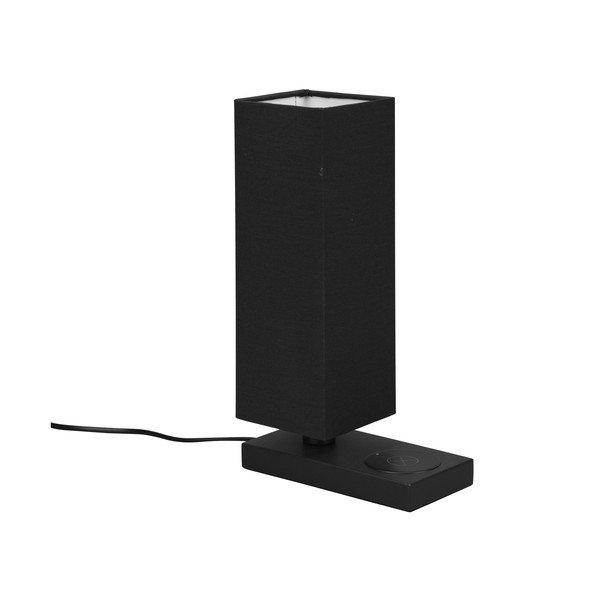 Mat crna stolna lampa s bežičnim punjačem (visina 35 cm) Haley - Reality-image-2