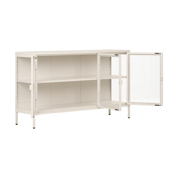 Krem željezna vitrina 140x85x40 cm Brisbane – House Nordic-image-3