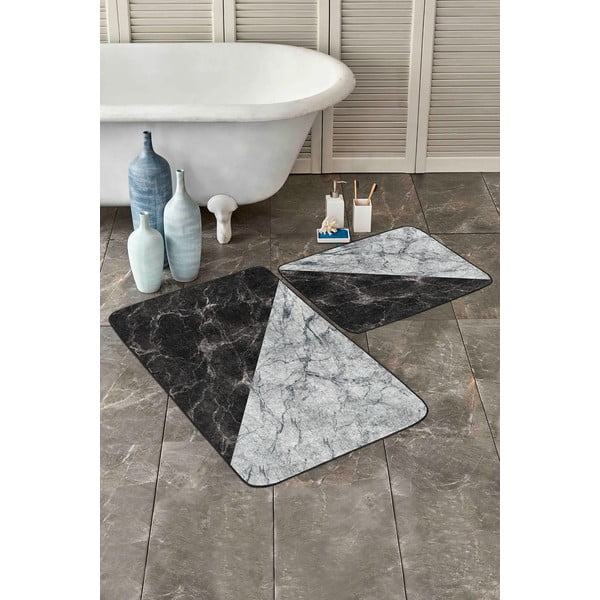 Crno-bijele kupaonske prostirke u setu 2 60x100 cm - Mila Home-image-3