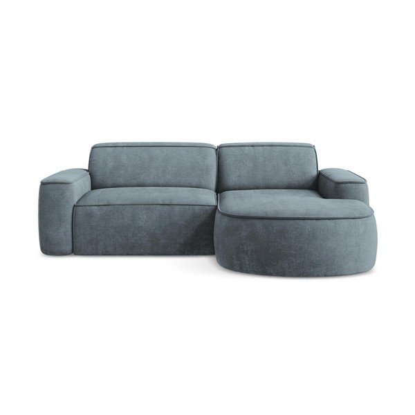 Prljavo plava kutna garnitura od šenila (s desnim kutom/s ležaljkom) Omao – Makamii