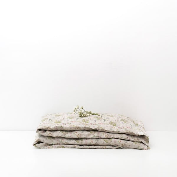 Dječji bež lanena navlaka za poplun Linen Tales Botany, 140 x 200 cm-image-3