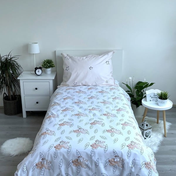 Svijetlo žuta pamučna dječja posteljina sa svjetlećim efektom za krevet za jednu osobu 140x200 cm Lion King "Best friends" – Jerry Fabrics-image-2