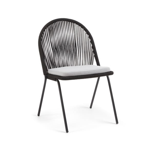 Crna vrtna stolica sa čeličnom konstrukcijom Kave Home Stand