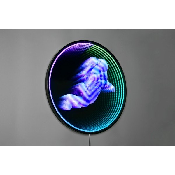 Crni zidni svjetlosni ukras s utikačem ø 60 cm Duke – Reality-image-1