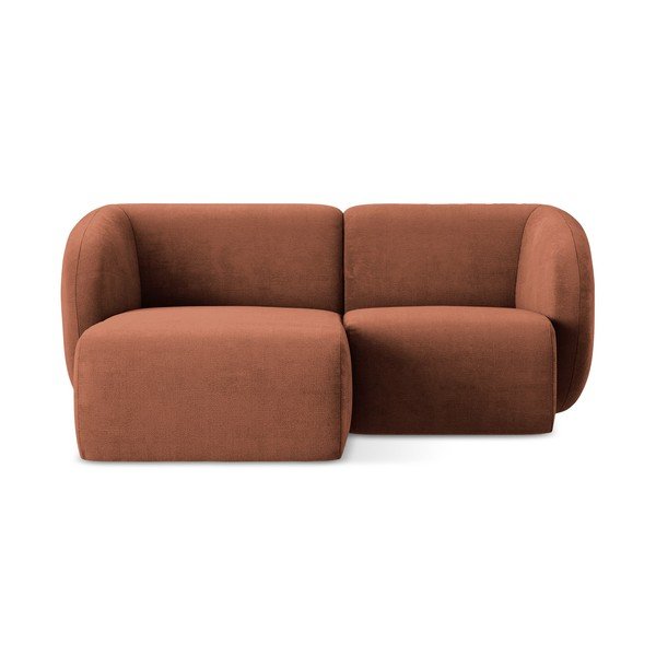 Kutna garnitura od šenila boja terakote (s lijevim kutom/s ležaljkom) Lani – Makamii