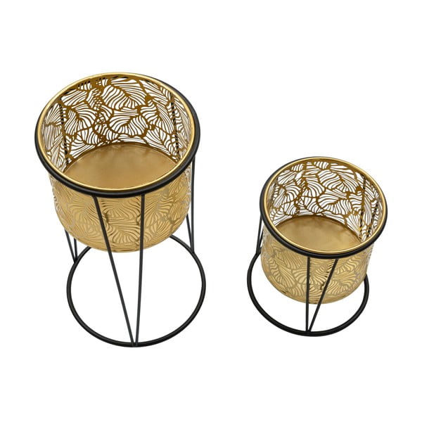 Set od 2 stalka za žardinjere u zlatnoj boji Mauro Ferretti Leavy, visine 40 cm-image-3