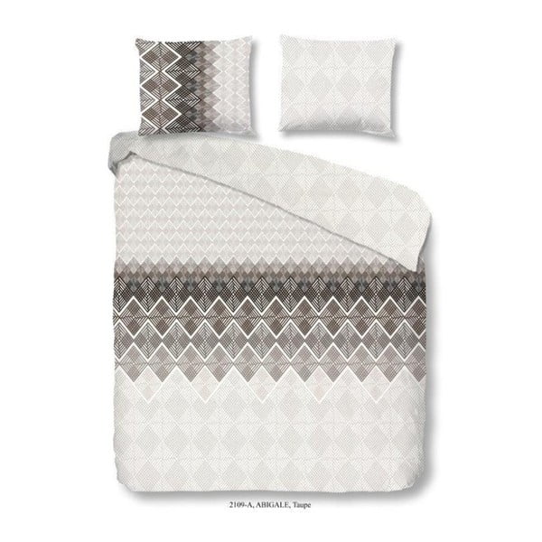 Sivo-smeđa posteljina na bračnom krevetu od pamuka Dobro jutro Abigale Taupe njemačka veličina, 200 x 200 cm