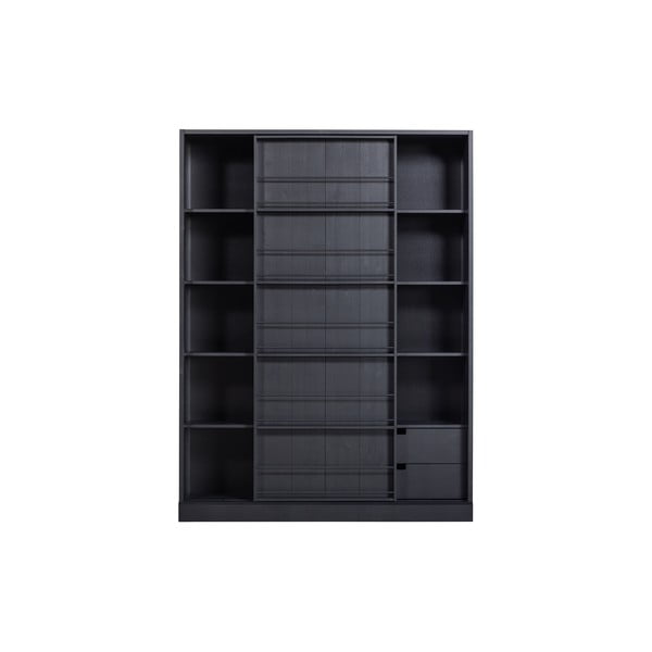 Polica za knjige od crnog bora s 2 ladice WOOOD Swing-image-4