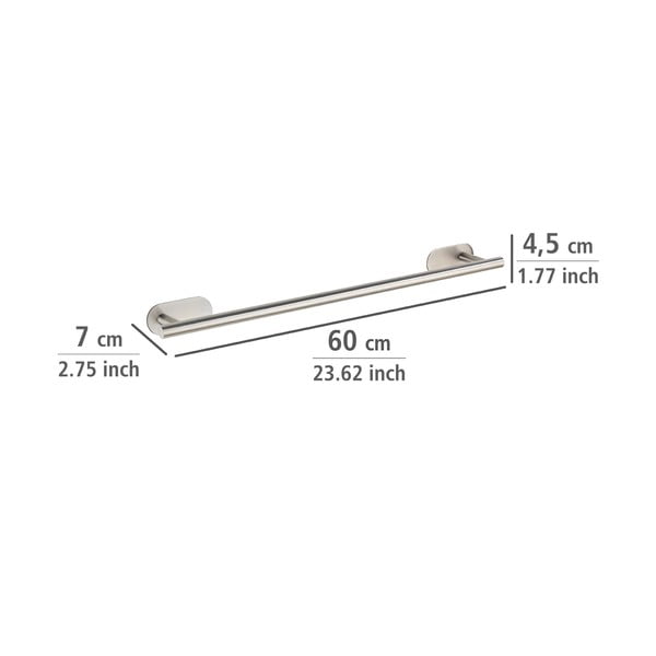 Samoljepljiv držač za ručnike od nehrđajućeg čelika u mat srebrnoj boji Orea Uno – Wenko-image-4