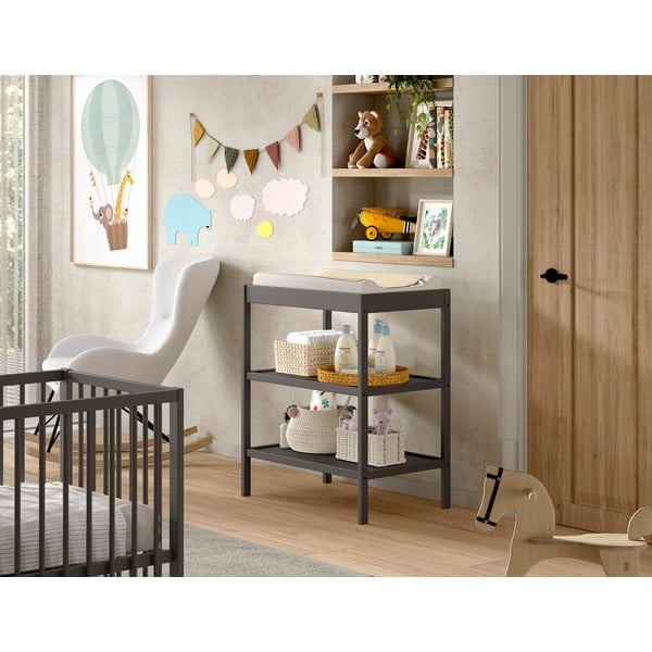 Antracitno sivi stol za presvlačenje od masivne bukve Dino – Vipack-image-1