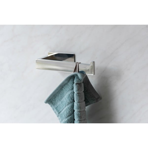 Samodržeći držač ručnika od nehrđajućeg čelika u sjajnoj srebrnoj boji Genova - Wenko-image-1