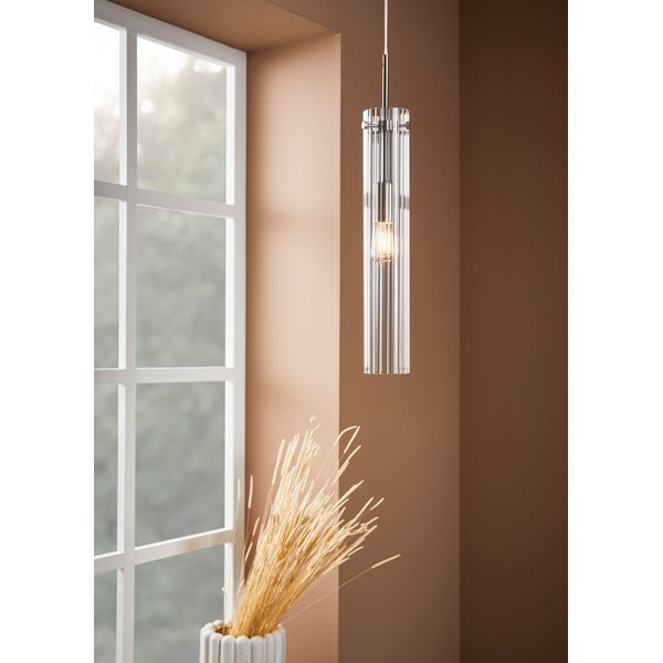 Viseća svjetiljka u srebrnoj boji sa staklenim sjenilom Tubo – Markslöjd-image-1