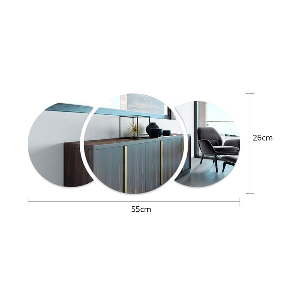 Zidna naljepnica 26x26 cm Half-moon Mirror - Ambiance-image-2