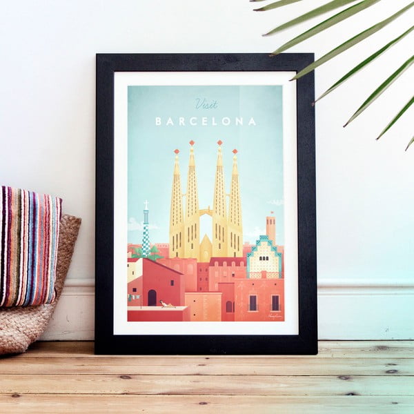Poster Travelposter Barcelona, ​​30 x 40 cm-image-1