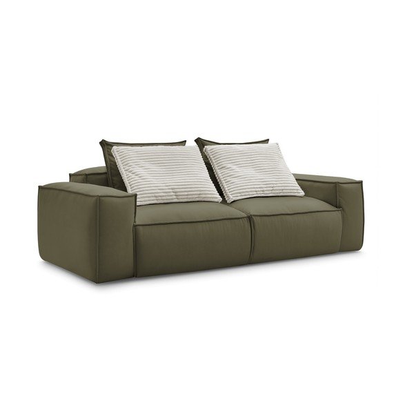 Zelena sofa od imitacije kože 260 cm Boheme – Bobochic Paris-image-4