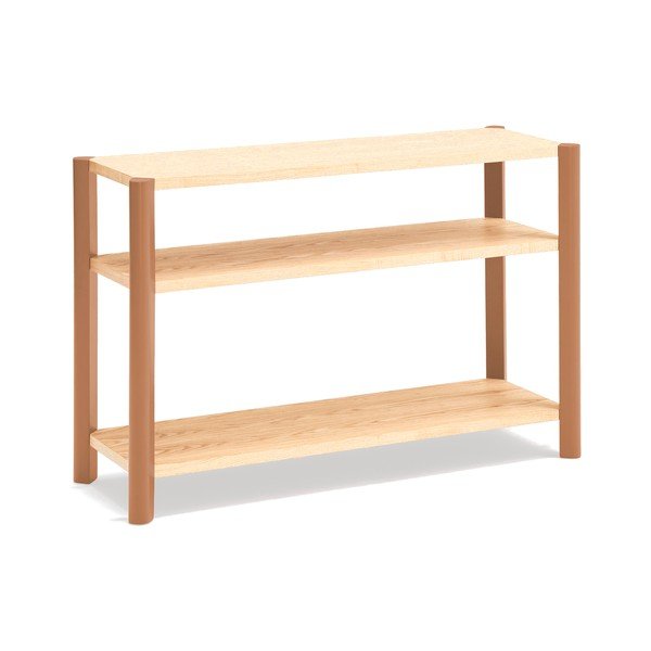 Ciglasti/u svijetloj prirodnoj boji regal u dekoru hrasta 126x84x43 cm Bona – Teulat-image-2