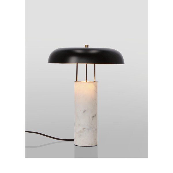 Crno-bijela mramorna stolna lampa s metalnim sjenilom (visina 33 cm) Kaithal – Bizzotto-image-2