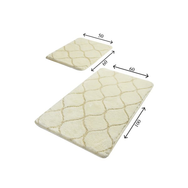 Set od 2 bež pravokutne kupaonske prostirke Foutastic Wave-image-2