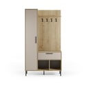 Krem/u prirodnoj boji set za hodnik u dekoru hrasta 108x195x35 cm Heidy – Marckeric