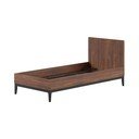 Krevet od iverice u dekoru oraha bez podnice 90x200 cm u tamnoj prirodnoj boji Ilyas – Vipack