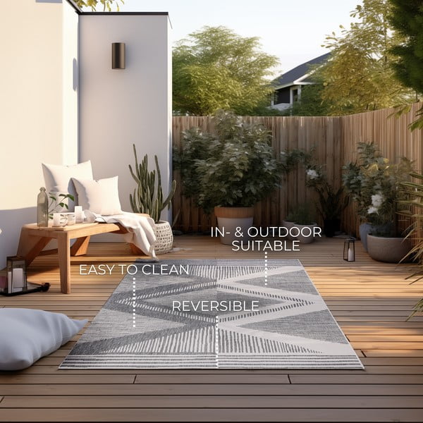 Sivi/krem vanjski tepih 80x150 cm Gemini – Elle Decoration-image-4