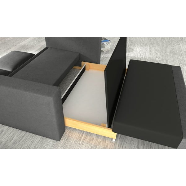 Tamno siva baršunasti sklopiva/s prostorom za odlaganje sofa 151 cm Wave – ELTAP-image-2