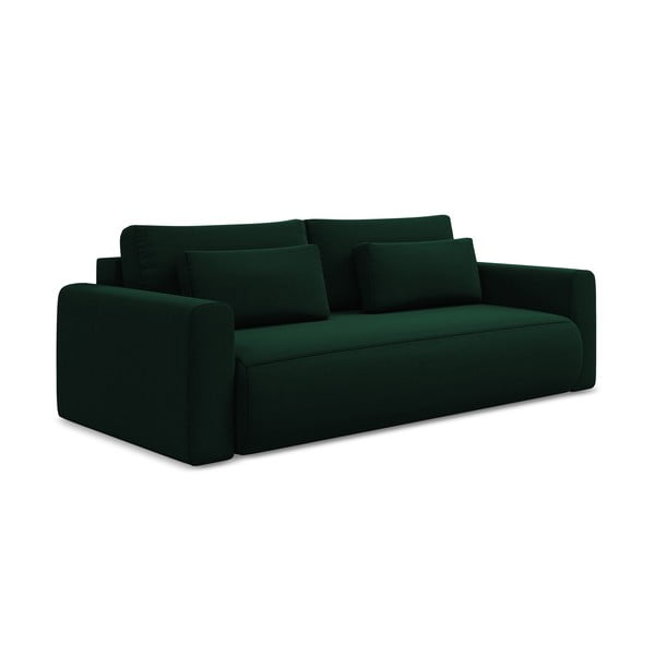 Zelena baršunasti sklopiva/s prostorom za odlaganje sofa 238 cm Kapua – Makamii-image-1