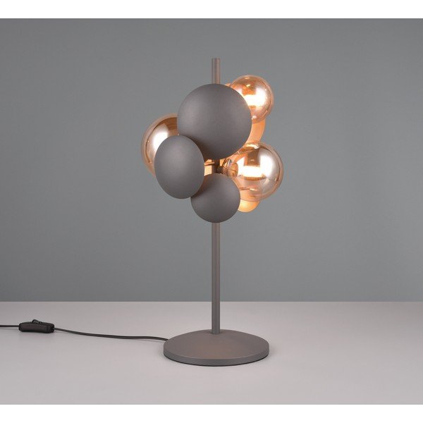 Siva/u zlatnoj boji stolna lampa sa staklenim sjenilom (visina 50 cm) Bubble – Trio Select-image-1