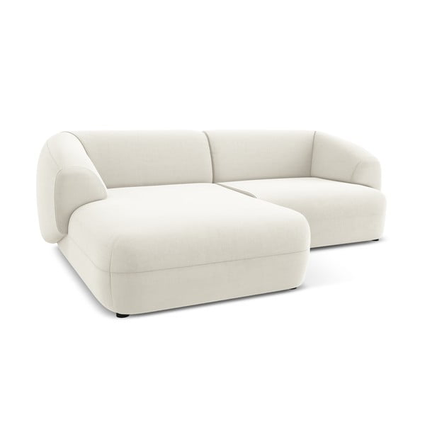 Bijela baršunasti kutna garnitura (s lijevim kutom) Moana – Makamii-image-3