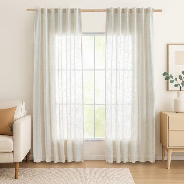 Zavjesa boje slonovače 140x250 cm Velari – Restilo-image-1