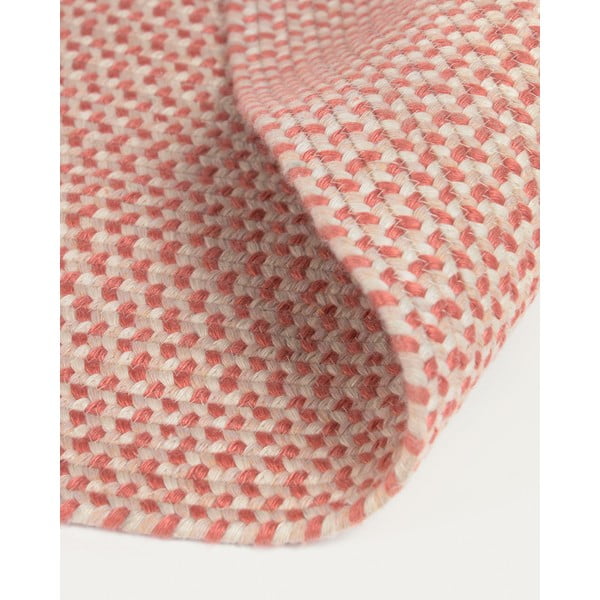 Ružičasti okrugao unutarnji i vanjski tepih od recikliranih vlakna ø 150 cm Rodhe – Kave Home-image-4