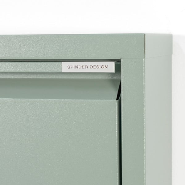 Prljavo zeleni metalni preklopni ormarić za cipele 50x169x15 cm Billy – Spinder Design-image-4