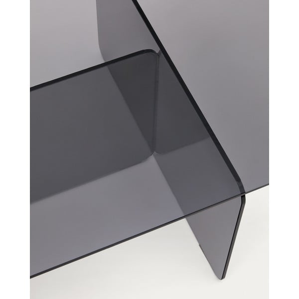 Sivi stakleni stolić za kavu 60x120 cm Zaren – Kave Home-image-3