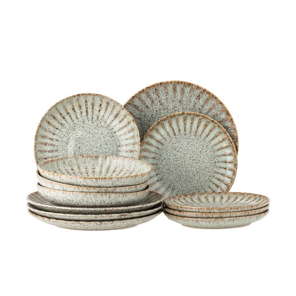 Servis za jelo 12 kom od kamenine Fleur – Bloomingville
