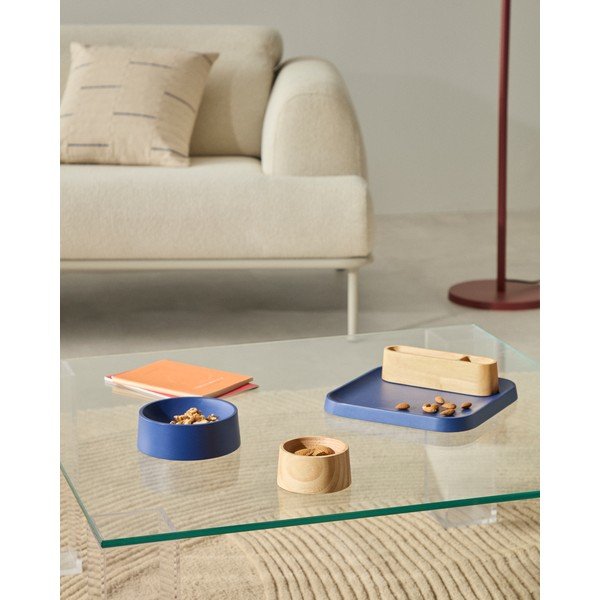 Tamno plave/u prirodnoj boji drvene zdjelice u setu 4 kom za posluživanje Bletz – Kave Home-image-1