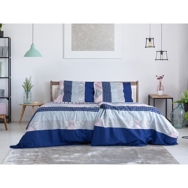 Plava posteljina za krevet za jednu osobu od krepa 140x200 cm Top Class – B.E.S.