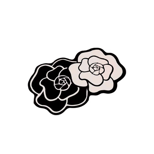 Crno-bijela kupaonska prostirka 60x100 cm Bungari Rose – Foutastic