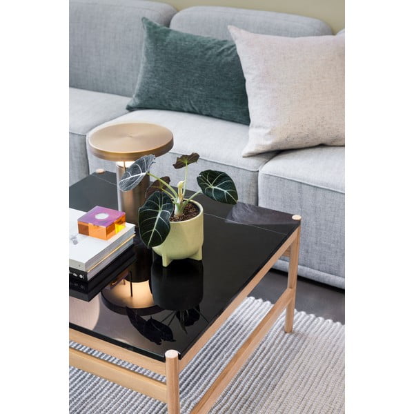 Crni/u prirodnoj boji mramorni stolić za kavu 80x80 cm Raw – Hübsch-image-4