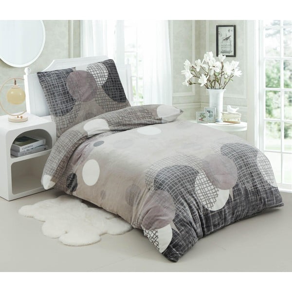 Siva posteljina za krevet za jednu osobu od mikropliša 140x200 cm Pompas – My House