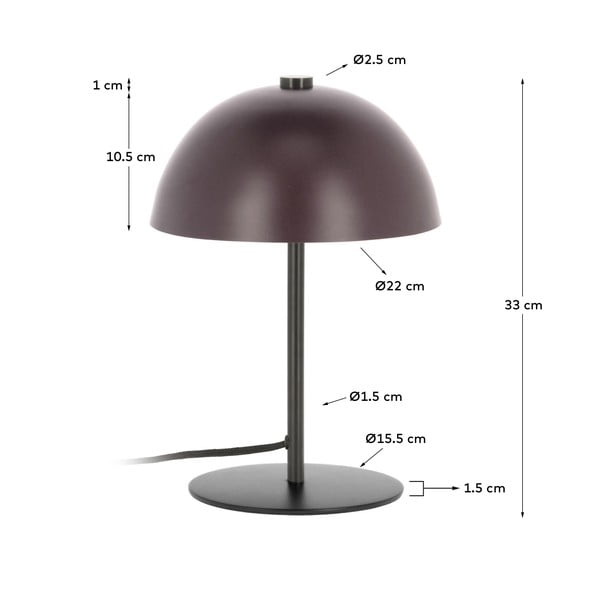 Vinska stolna lampa s metalnim sjenilom (visina 33 cm) Aleyla - Kave Home-image-4