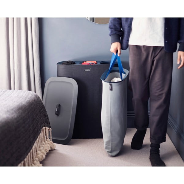 Antracitno siva tekstilna košara za rublje 3x30 l Tota Trio – Joseph Joseph-image-1