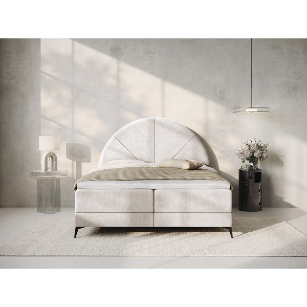 Bež boxspring krevet s prostorom za pohranu 180x200 cm Sunset - Cosmopolitan Design-image-1