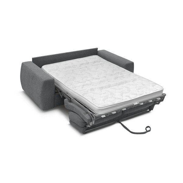 Tamno siva sofa za spavanje/sklopiva od šenila 220 cm Hugo – Bobochic Paris-image-3