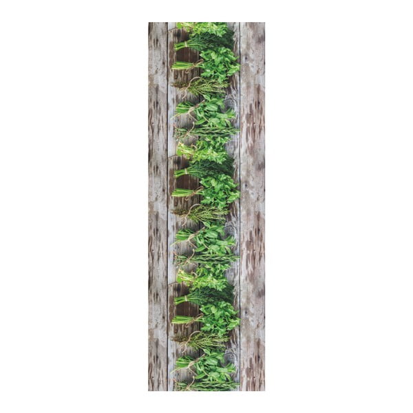Smeđe-zelena tepih staza Floorita Aromatica, 58 x 140 cm