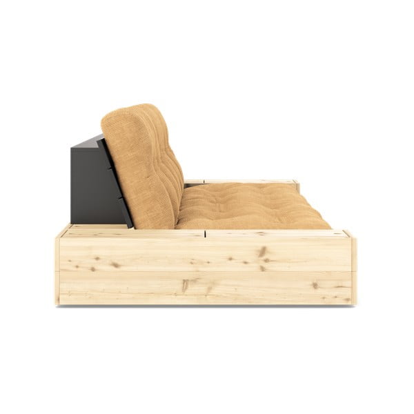 Senf žuta/svjetlo smeđa sklopiva sofa od samta 244 cm Base – Karup Design-image-3