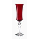 Set od 6 crvenih čaša za šampanjac Crystalex Extravagance, 190 ml