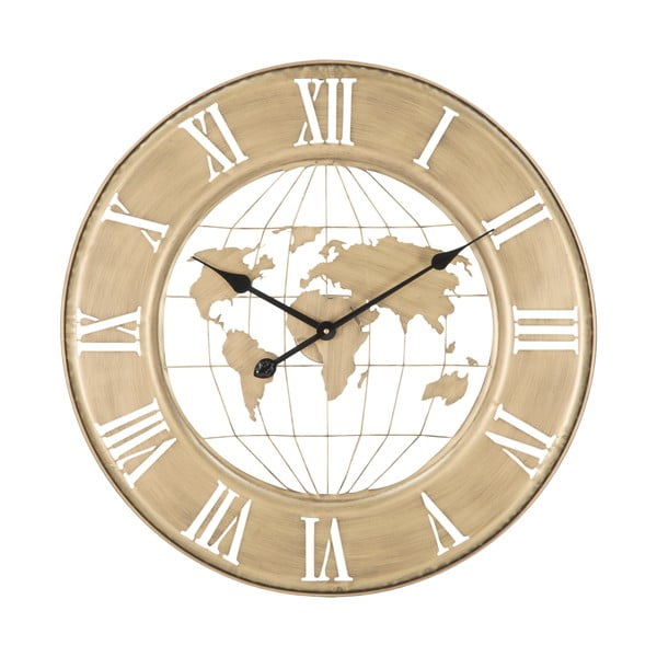 Zidni sat u zlatu Mauro Ferretti World, ø 63 cm