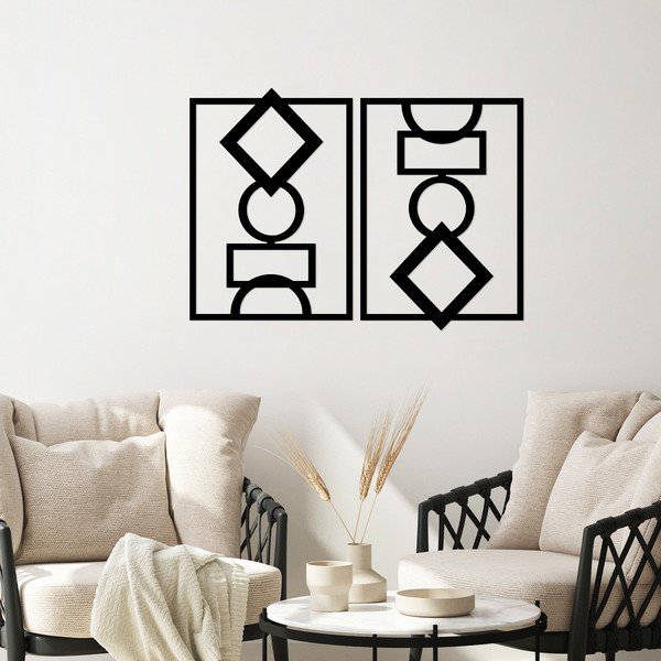 Metalni zidni ukrasi u setu 2 kom 42x57 cm – Wallity-image-1